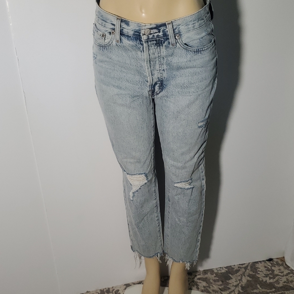 Pistola Button Fly Distressed Light Blue Women's Jeans size 29